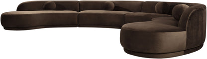 Avra - 189" Velvet Performance Fabric Upholstered Sectional