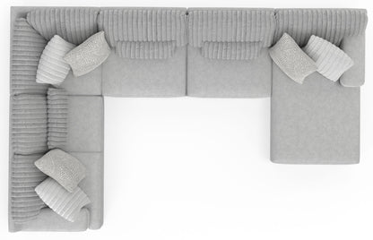 Logan - Upholstered Sectional With Comfort Coil Seating And Accent Pillows Included