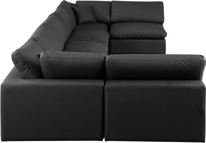 Comfy - 7 Piece Faux Leather Modular Armless Sectional