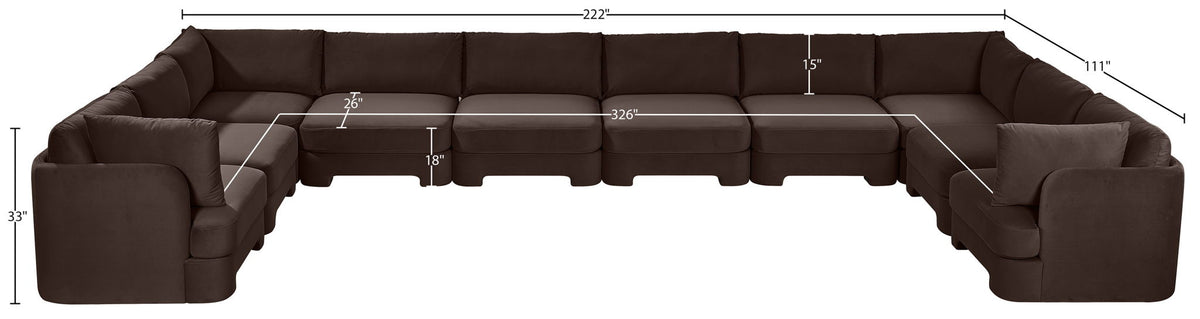 Hammond - Velvet Performance Fabric Upholstered 10 Piece Sectional