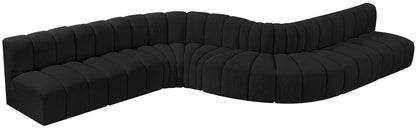 Arc - Boucle Fabric 8 Piece Curved Modular Sofa