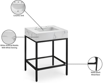 Marmo - Engineered Marble Bathroom Vanity With Black Base