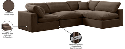 Comfy - 4 Piece Velvet Modular Armless Sectional