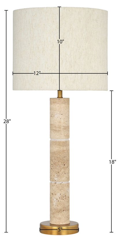 Opaline - Linen Textured Fabric And Brass Table Lamp