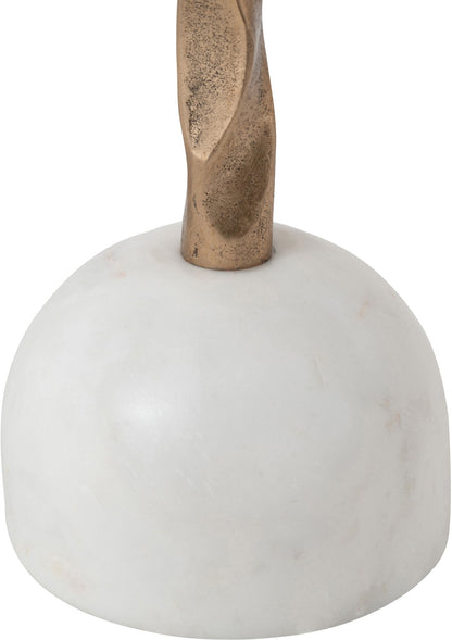 Helix - Genuine Marble Top And Aluminum Base End / Side Table