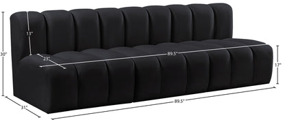 Arc - Velvet 3 Piece Modular Straight Sofa