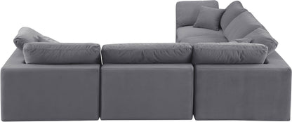 Comfy - 5 Piece Velvet Modular Corner Sectional