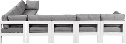 Nizuc - Outdoor Patio 8 Piece Modular Sectional With White Frame