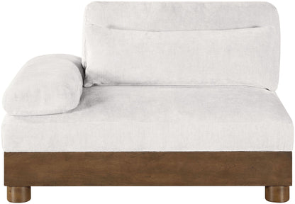 Turin - Chenille Fabric Upholstered Modular Arm Chair - Walnut Base