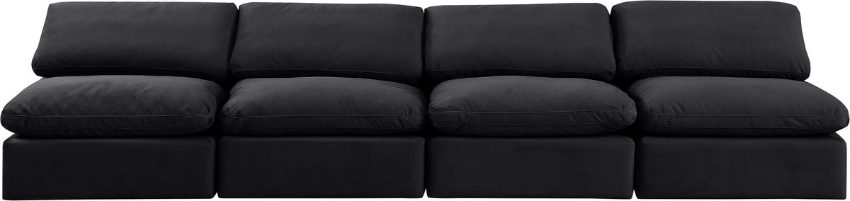 Indulge - Velvet 4 Seat Modular Armless Sofa