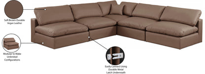 Comfy - 5 Piece Faux Leather Modular Corner Armless Sectional
