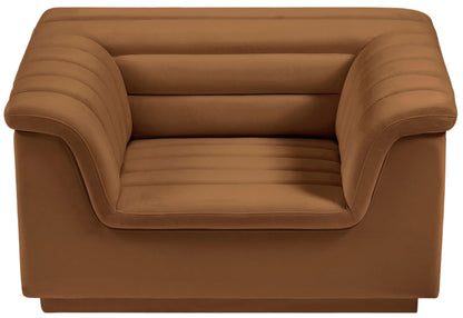 Cascade - Velvet Chair - Saddle