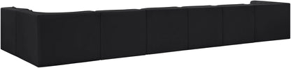 Rummi - Velvet Performance Fabric Upholstered 7 Piece Modular Sectional, L-Shaped (Right)