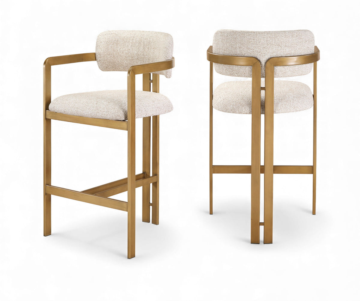 Aurum - Linen Textured Fabric Upholstered Counter Stool