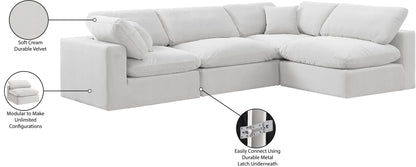 Comfy - 4 Piece Velvet Modular Armless Sectional