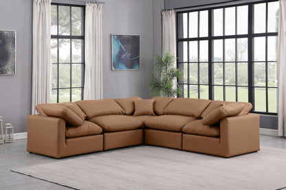 Indulge - Faux Leather 5 Piece Modular Corner Sectional