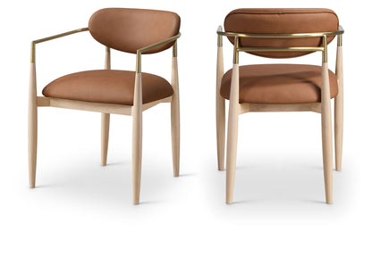 Riccio - Dining Arm Chair (Set of 2) - Natural And Gold Frame