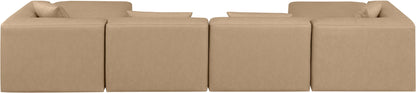 Cube - 6 Piece Modular Double Chaise Sectional - Tan