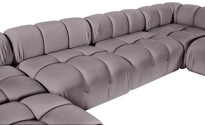 Orin - U-Shaped Velvet 6 Piece Modular Sectional