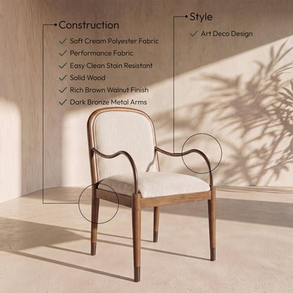 Cambria - Fabric Upholstered Dining Arm Chair