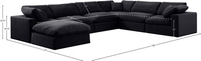 Comfy - 7 Piece Velvet Modular Sectional With Chaise