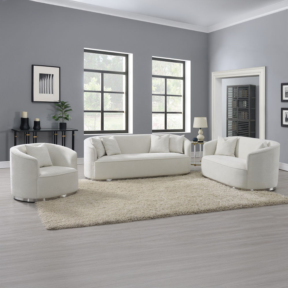 Odette - Chair With Pillow - Beige Chenille