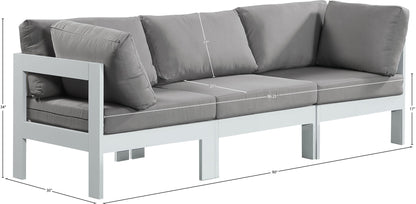 Nizuc - Outdoor Patio 3 Seat Modular Sofa With White Frame