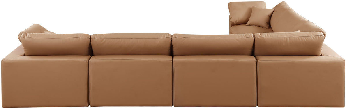 Comfy - 6 Piece Faux Leather Modular Corner Sectional