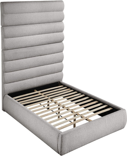 Adam - Boucle Fabric Bed With 89" Headboard