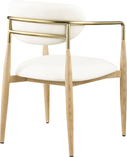 Ronda - Vegan Leather Upholstered Dining Arm Chair - Natural Legs