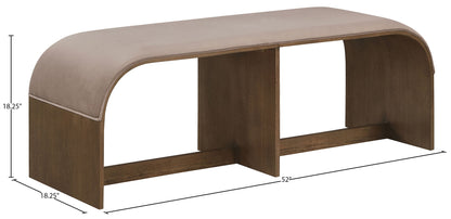 Sable - 52" Velvet Performance Fabric Upholstered Bench