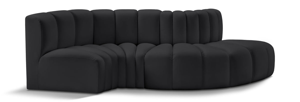 Arc - Faux Leather 4 Piece L-Shaped Modular Sofa