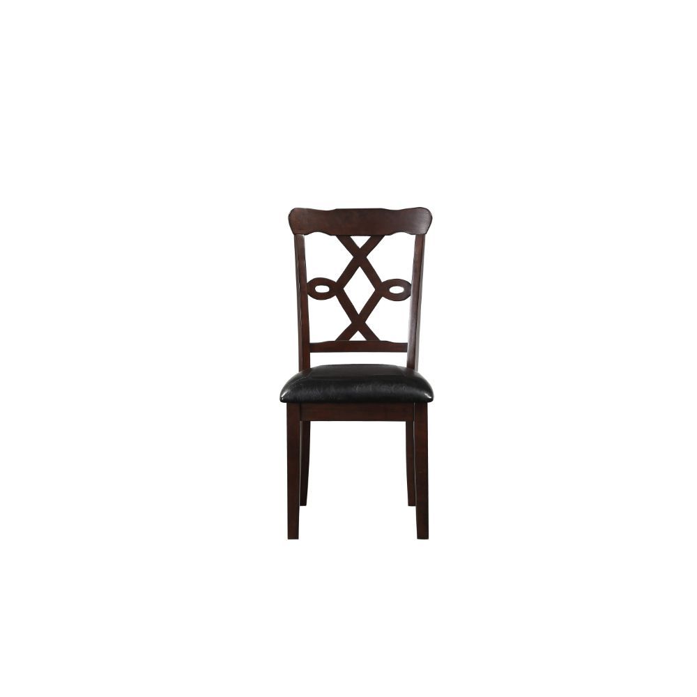 Ingeborg - 5 Piece Dining Set - Black Synthetic Leather & Espresso