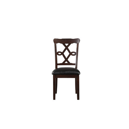 Ingeborg - 5 Piece Dining Set - Black Synthetic Leather & Espresso
