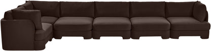 Hammond - Velvet Performance Fabric Upholstered 6 Piece L-Shaped Sectional