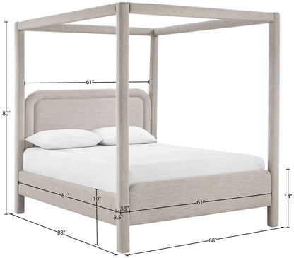 Salina - Linen Textured Fabric Upholstered Bed
