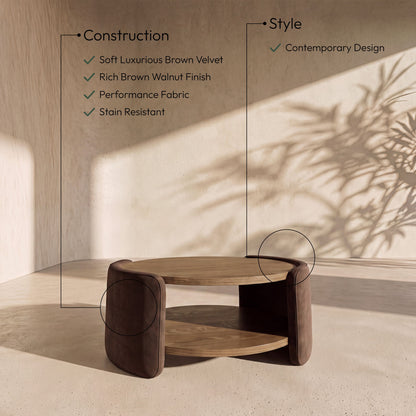 Wren - Velvet And Oak Veneer Coffee Table