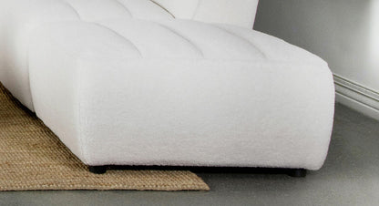 Sunny Square Upholstered Ottoman Ivory Sherpa