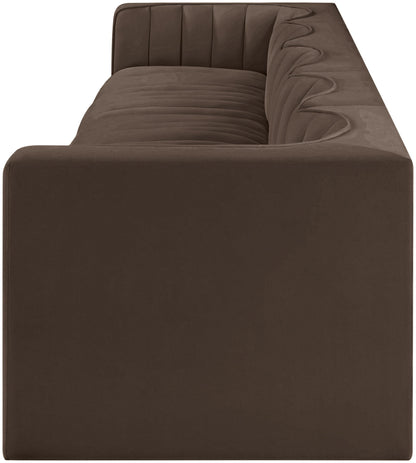 Rummi - Velvet Performance Fabric Upholstered 5 Piece Modular Sofa
