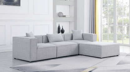 Cube - Linen 4 Piece Modular Sectional With Chaise