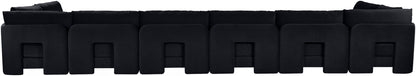 Hammond - Velvet Performance Fabric Upholstered 8 Piece U-Shaped Armless Sectional - Beige