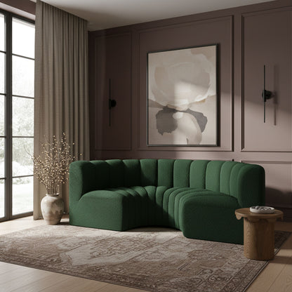 Arc - Boucle Fabric 4 Piece U-Shaped Modular Sofa
