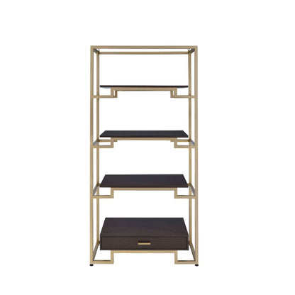 Yumia - Bookshelf - Gold & Walnut