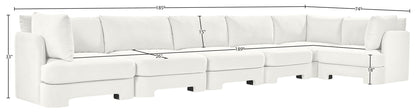 Hammond - Velvet Performance Fabric Upholstered 6 Piece L-Shaped Sectional