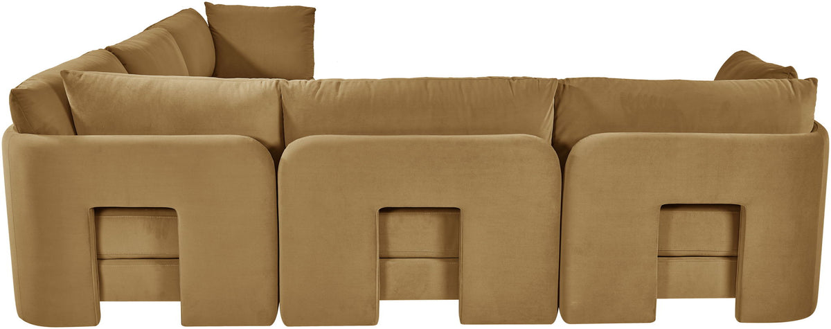 Hammond - Velvet Performance Fabric Upholstered 5 Piece Corner Sectional
