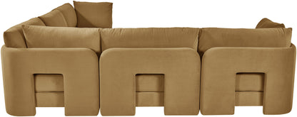 Hammond - Velvet Performance Fabric Upholstered 5 Piece Corner Sectional
