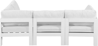 Nizuc - Outdoor Patio 4 Piece Modular Sectional With White Frame