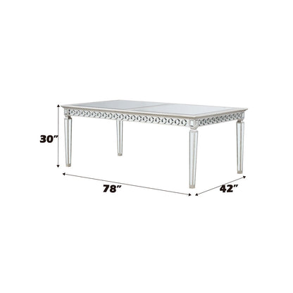 Varian - 78" Dining Table - Mirrored & Antique Platinum