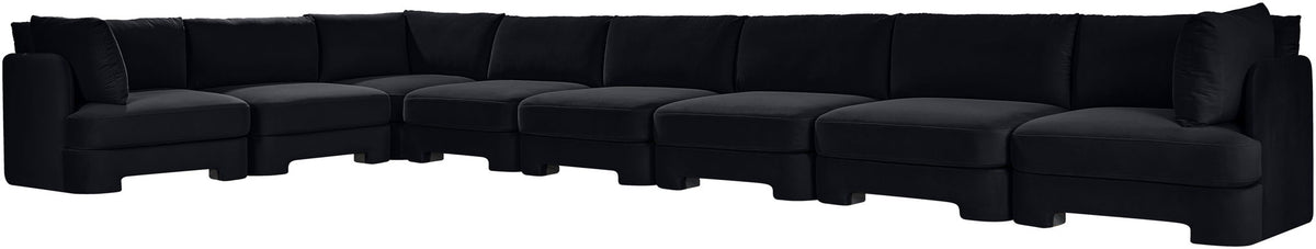 Hammond - Velvet Performance Fabric Upholstered 8 Piece L-Shaped Sectional