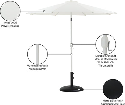 Fiji - Aluminum Patio Umbrella With Round Black And White Base